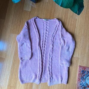 Cozy pink cardigan
